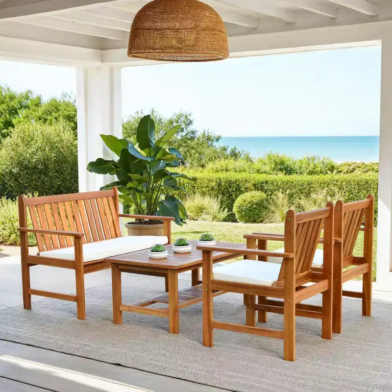 Burbank 4 Piece Patio Set - Indoor/Outdoor - PAT7006 - Safavieh