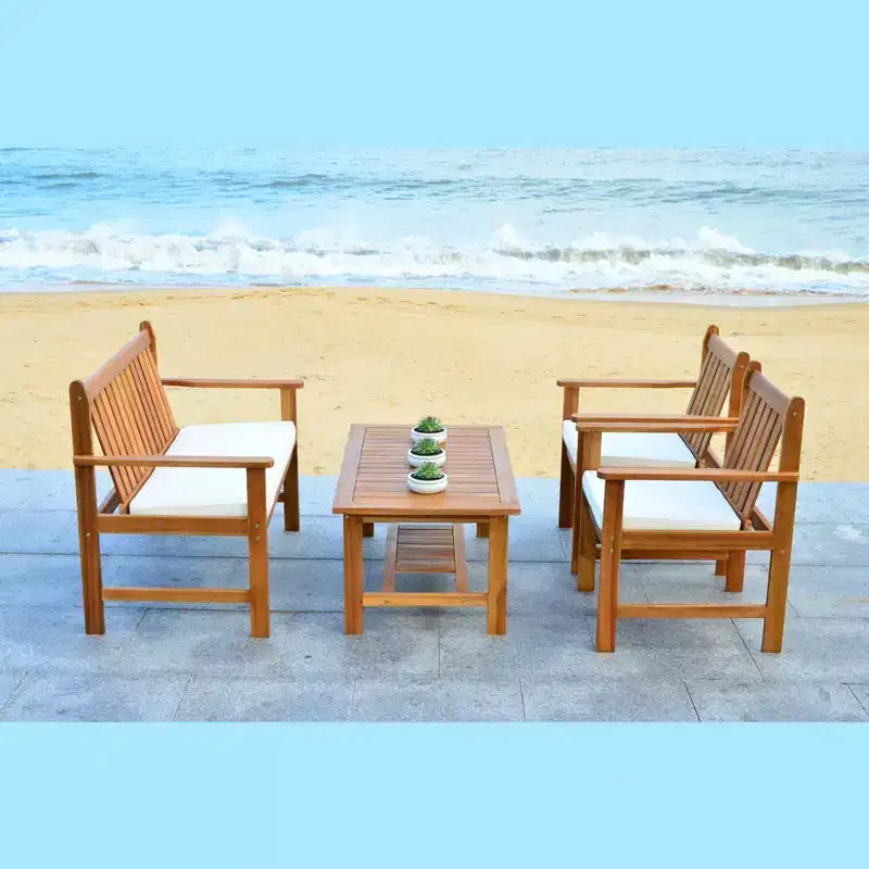 Burbank 4 Piece Patio Set - Indoor/Outdoor - PAT7006 - Safavieh