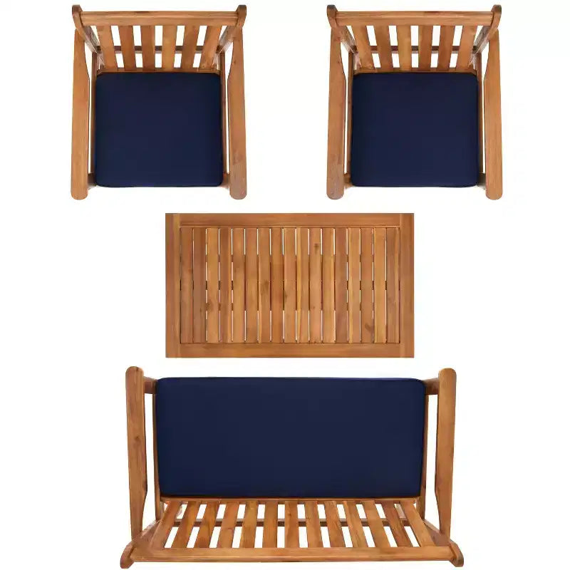 Burbank 4 Piece Patio Set - Indoor/Outdoor - PAT7006 - Safavieh