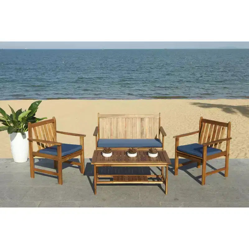 Burbank 4 Piece Patio Set - Indoor/Outdoor - PAT7006 - Safavieh