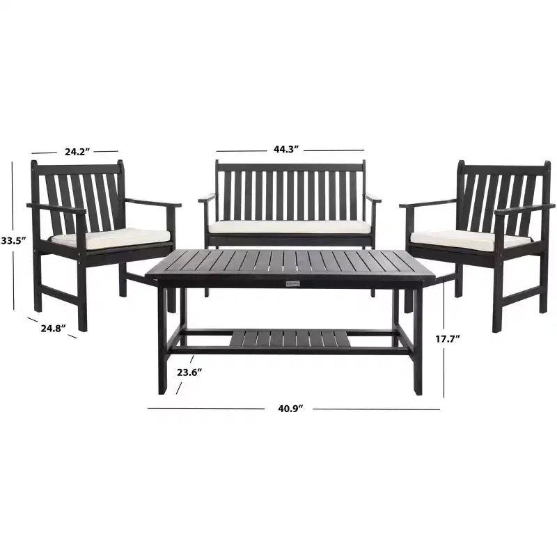 Burbank 4 Piece Patio Set - Indoor/Outdoor - PAT7006 - Safavieh