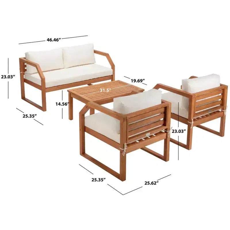 Dren 4 Piece Living Set - Indoor/Outdoor - PAT7067 - Safavieh