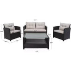 Vellor 4 Piece Living Set - Indoor/Outdoor - PAT7516 - Safavieh