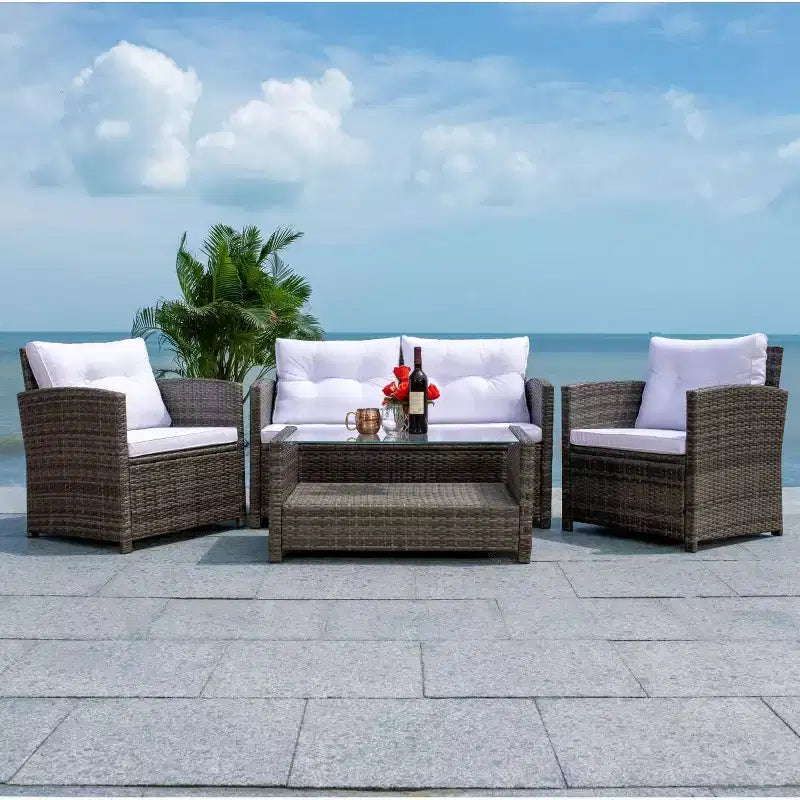Vellor 4 Piece Living Set - Indoor/Outdoor - PAT7516 - Safavieh