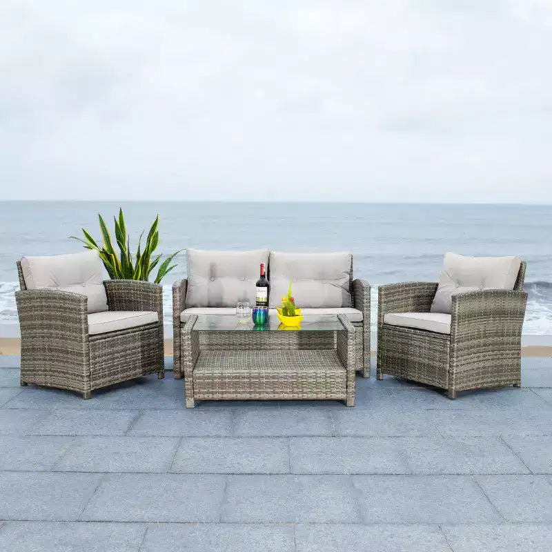 Vellor 4 Piece Living Set - Indoor/Outdoor - PAT7516 - Safavieh