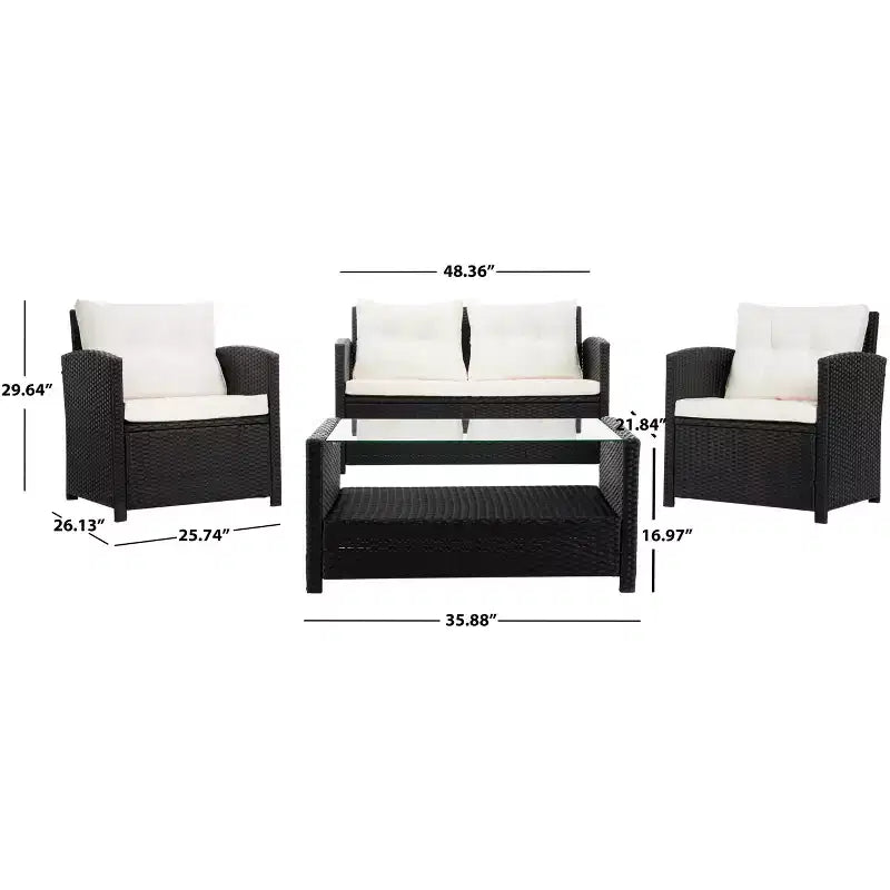 Vellor 4 Piece Living Set - Indoor/Outdoor - PAT7516 - Safavieh