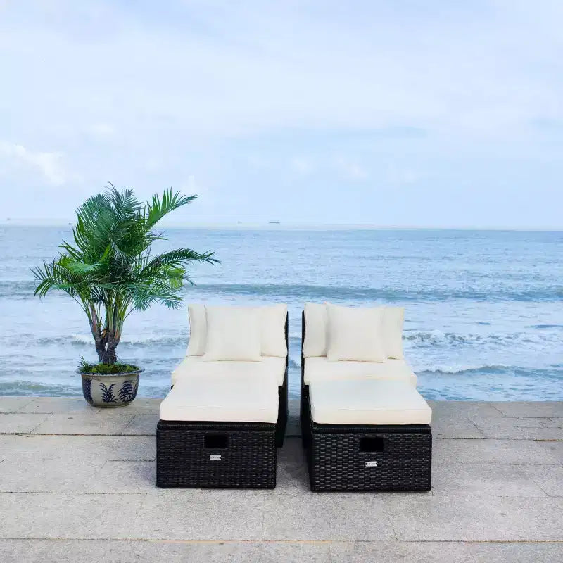 Ensemble Pramla Sette et Ottoman pour patio - Intérieur/Extérieur - PAT7515 - Safavieh