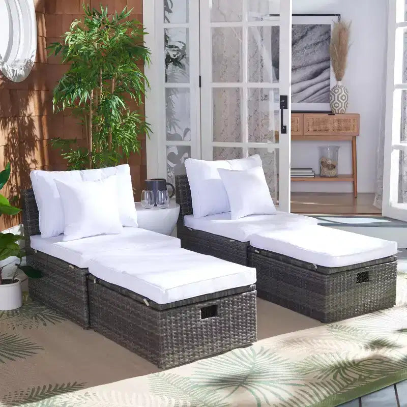 Ensemble Pramla Sette et Ottoman pour patio - Intérieur/Extérieur - PAT7515 - Safavieh