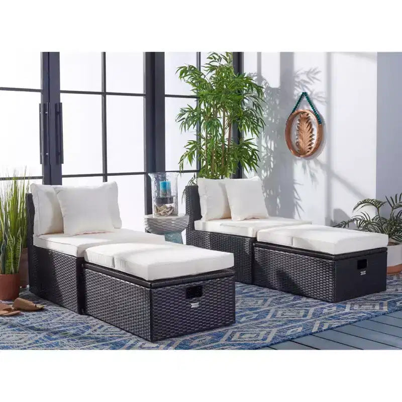 Ensemble Pramla Sette et Ottoman pour patio - Intérieur/Extérieur - PAT7515 - Safavieh