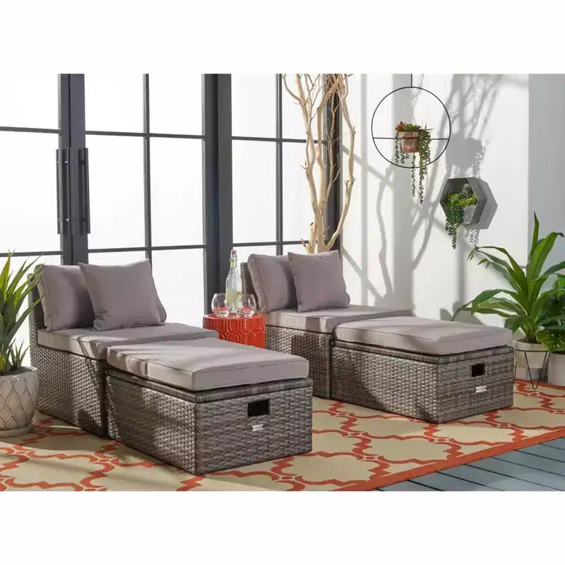 Ensemble Pramla Sette et Ottoman pour patio - Intérieur/Extérieur - PAT7515 - Safavieh