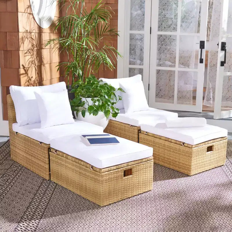Ensemble Pramla Sette et Ottoman pour patio - Intérieur/Extérieur - PAT7515 - Safavieh