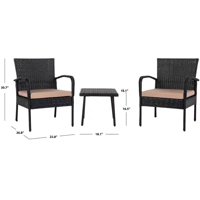 Moore 3 Piece Lounge Set - Indoor/Outdoor - PAT9009 - Safavieh