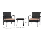 Moore 3 Piece Lounge Set - Indoor/Outdoor - PAT9009 - Safavieh