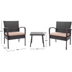 Moore 3 Piece Lounge Set - Indoor/Outdoor - PAT9009 - Safavieh