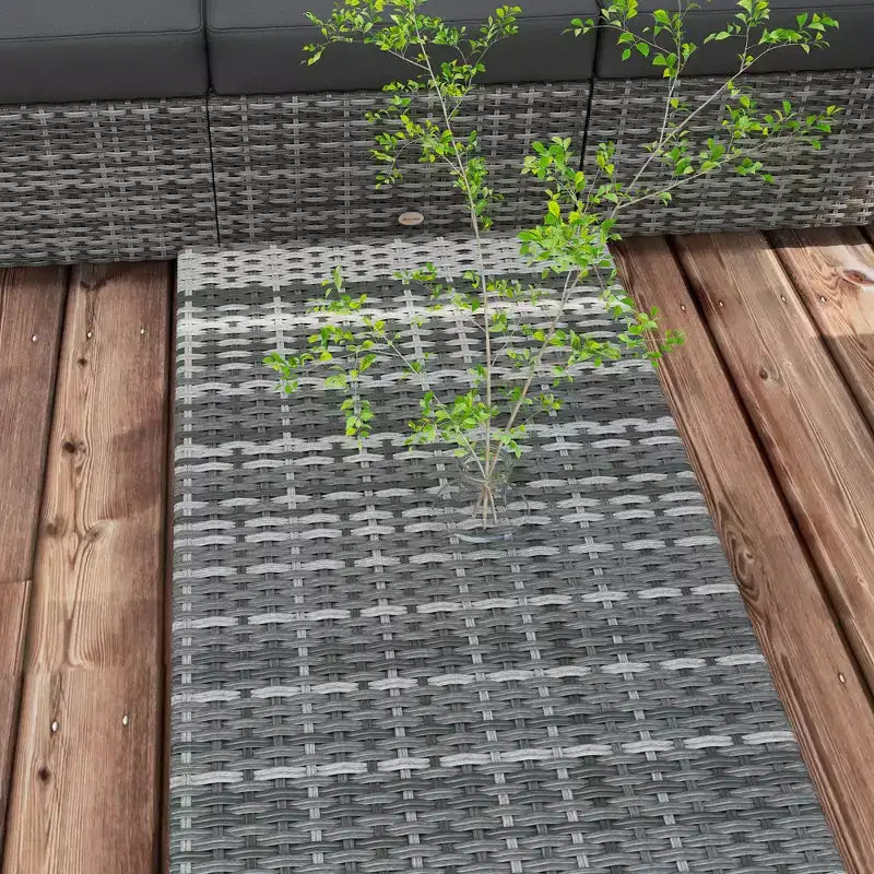 Outsunny Cushioned Patio Furniture Set, Storage Function Coffee Table