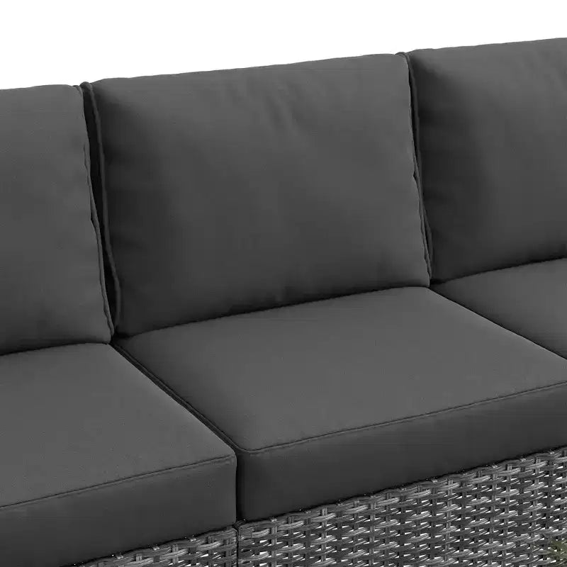 Outsunny Cushioned Patio Furniture Set, Storage Function Coffee Table
