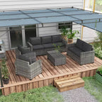 Outsunny Cushioned Patio Furniture Set, Storage Function Coffee Table