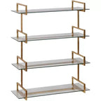 Uttermost Auley 31 1/2 Wide Antique Gold Leaf 4-Shelf Wall Shelf