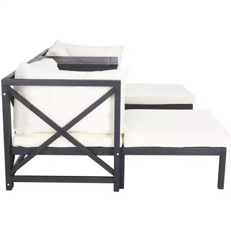 Ronson 5 Piece Sectional Set - Indoor/Outdoor - PAT6762 - Dark Slate Gray/Beige - Safavieh
