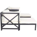 Ronson 5 Piece Sectional Set - Indoor/Outdoor - PAT6762 - Dark Slate Gray/Beige - Safavieh