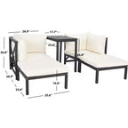 Ronson 5 Piece Sectional Set - Indoor/Outdoor - PAT6762 - Dark Slate Gray/Beige - Safavieh