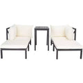 Ronson 5 Piece Sectional Set - Indoor/Outdoor - PAT6762 - Dark Slate Gray/Beige - Safavieh