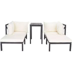 Ronson 5 Piece Sectional Set - Indoor/Outdoor - PAT6762 - Dark Slate Gray/Beige - Safavieh