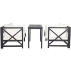 Ronson 5 Piece Sectional Set - Indoor/Outdoor - PAT6762 - Dark Slate Gray/Beige - Safavieh