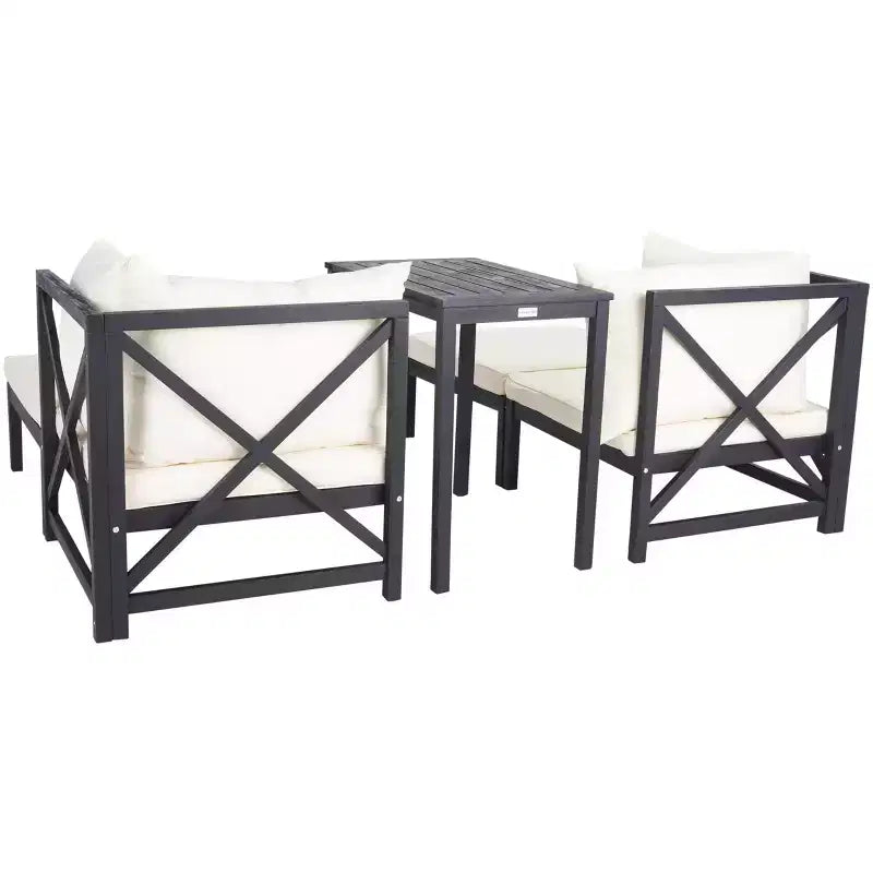 Ronson 5 Piece Sectional Set - Indoor/Outdoor - PAT6762 - Dark Slate Gray/Beige - Safavieh