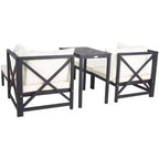 Ronson 5 Piece Sectional Set - Indoor/Outdoor - PAT6762 - Dark Slate Gray/Beige - Safavieh