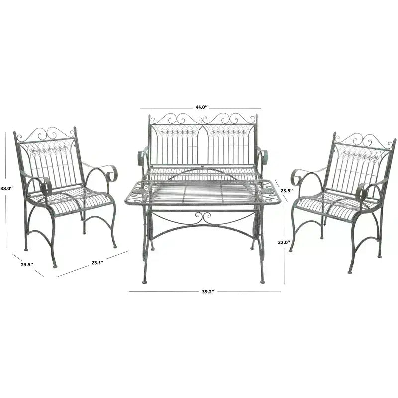 Ensemble de patio 4 pièces Leah - Intérieur/Extérieur - PAT5000 - Safavieh