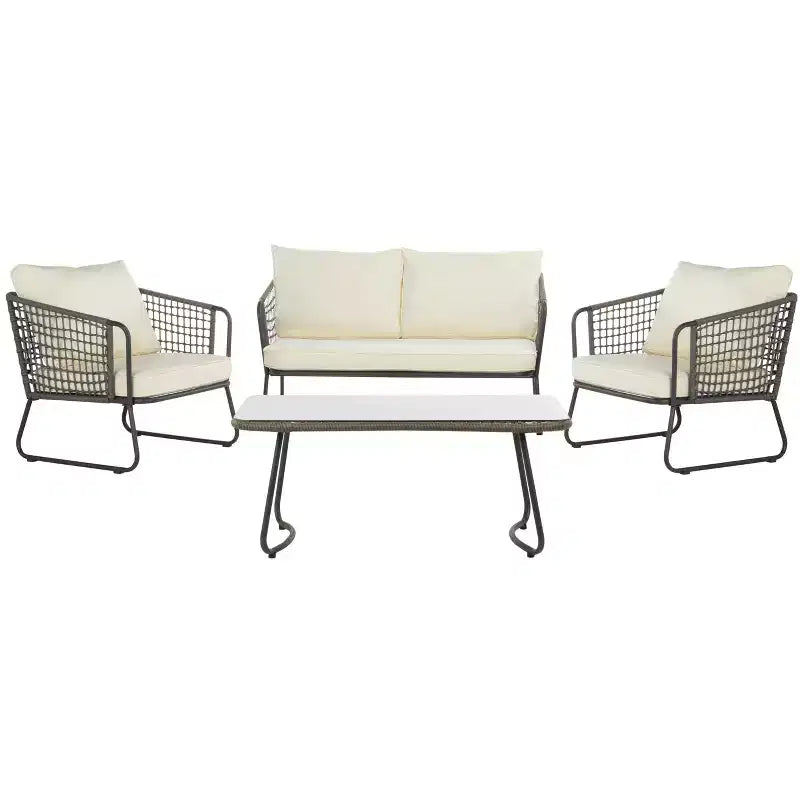 Benjin 4 Piece Living Set - Indoor/Outdoor - PAT9003 - Safavieh