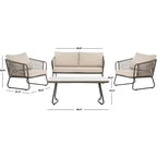 Benjin 4 Piece Living Set - Indoor/Outdoor - PAT9003 - Safavieh