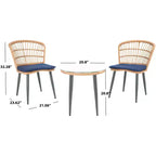 Ensemble de 3 chaises longues Prenza - Intérieur/Extérieur - PAT9013 - Safavieh