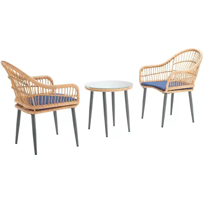 Ensemble de 3 chaises longues Berlen - Intérieur/extérieur - PAT9012 - Safavieh