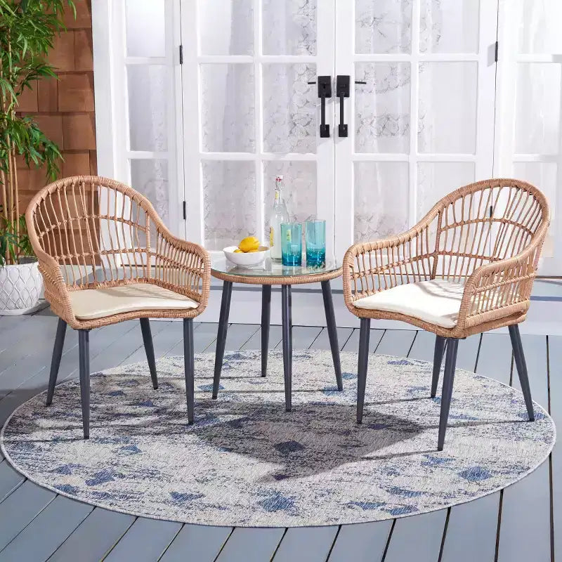 Ensemble de 3 chaises longues Berlen - Intérieur/extérieur - PAT9012 - Safavieh