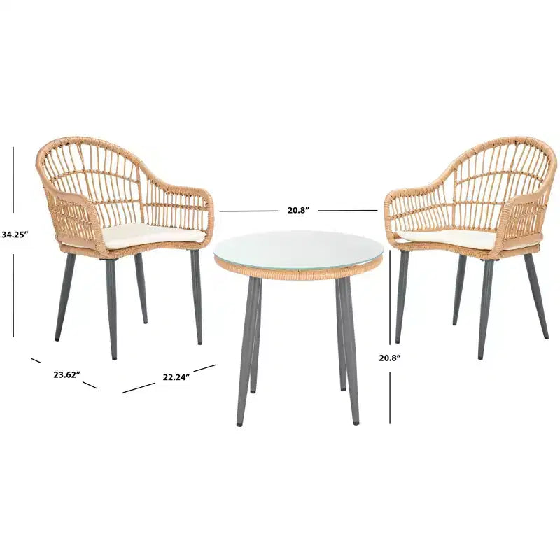 Ensemble de 3 chaises longues Berlen - Intérieur/extérieur - PAT9012 - Safavieh