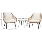 Warlen 3 Piece Lounger Set - Indoor/Outdoor - PAT9016 - Natural/Beige - Safavieh