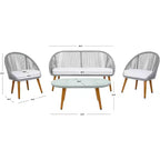 Halcott 4 Piece Living Set - Indoor/Outdoor - PAT7526 - Safavieh