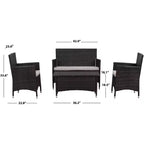 Figueroa 4 Piece Patio Set - Indoor/Outdoor - PAT2508 - Safavieh