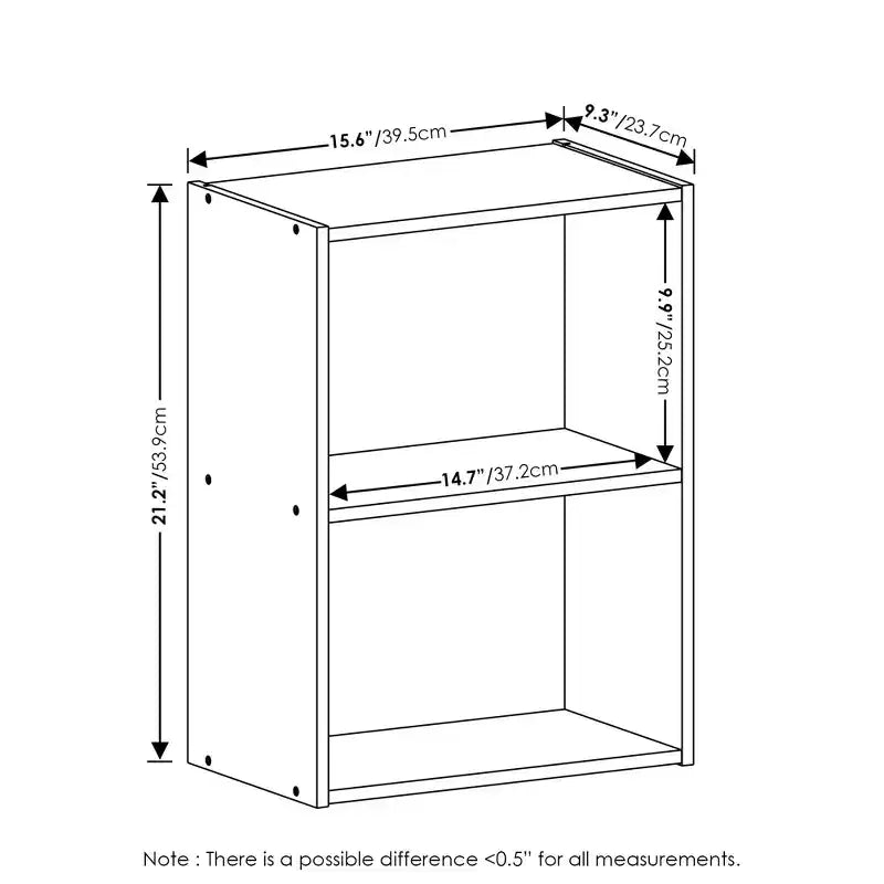 Furinno Étagère Ouverte Compacte à 2 Niveaux, Table d'Appoint de Canapé, Table de Chevet, Meuble de Rangement/Exposition, Utilisation Horizontale/Verticale, Rose/Blanc