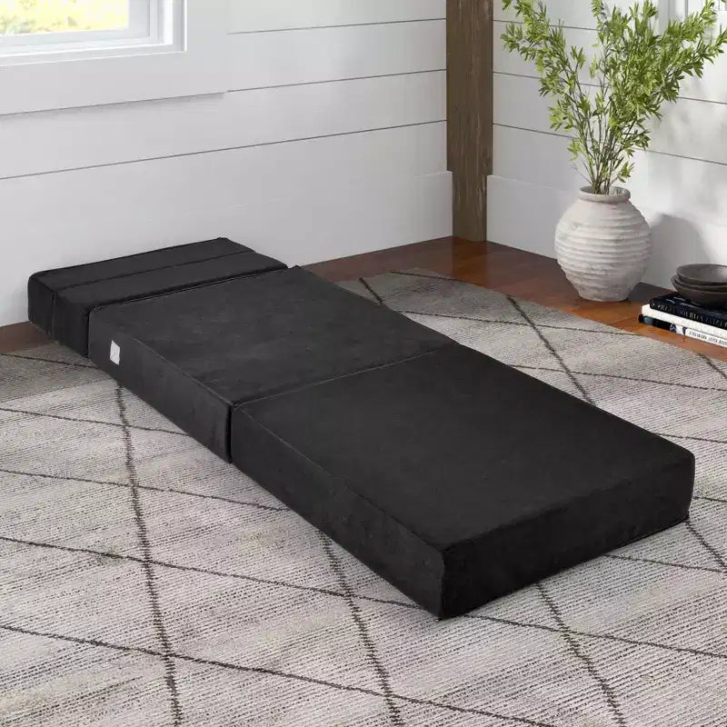 Costway Tri-Fold Fold Down Chair Flip Out Lounger Convertible Sleeper Bed Couch Dorm New Black/Grey/Coffee