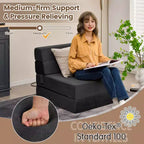 Costway Tri-Fold Fold Down Chair Flip Out Lounger Convertible Sleeper Bed Couch Dorm New Black/Grey/Coffee