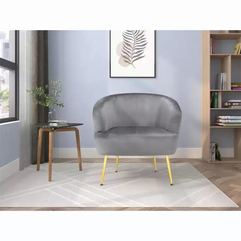 Ren Home Kara Accent Chair with Gold Legs