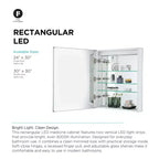 Fine Fixtures Bathroom Medicine Cabinet, Aluminum, Recessed/Surface Mount, Mirrored w/LED