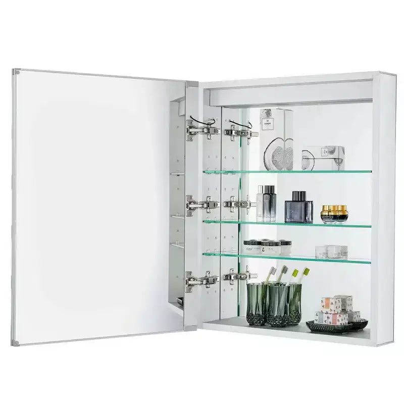 Fine Fixtures Bathroom Medicine Cabinet, Aluminum, Recessed/Surface Mount, Mirrored w/LED