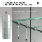 Fine Fixtures Bathroom Medicine Cabinet, Aluminum, Recessed/Surface Mount, Mirrored w/LED