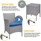 Yaheetech Wicker Rattan Coffee Table and Two Chairs Patio Conversation Set