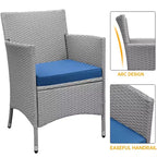 Yaheetech Wicker Rattan Coffee Table and Two Chairs Patio Conversation Set