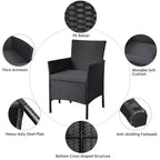 Yaheetech Wicker Rattan Coffee Table and Two Chairs Patio Conversation Set